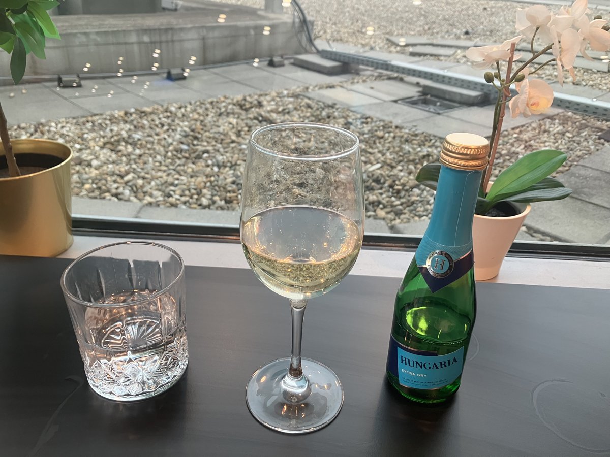 ラウンジで飲んだ、ハンガリーのスパークリングワイン